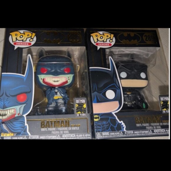 Lot of 2 Batman Funko Pop Figure #286 Red Rain & #289 Forever NEW - Picture 1 of 3